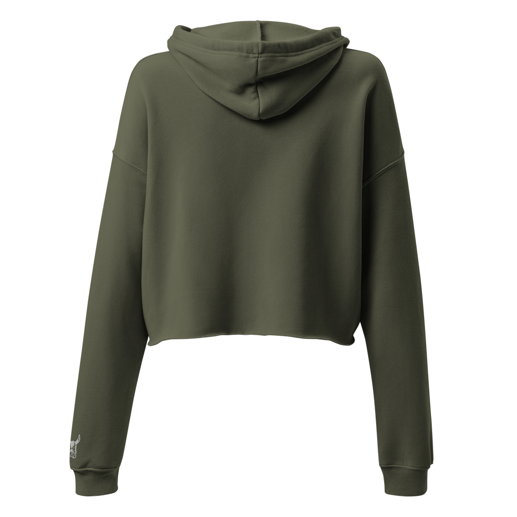The Standard (Green/White) - Women's Crop Hooded Sweatshirt | Embroidered