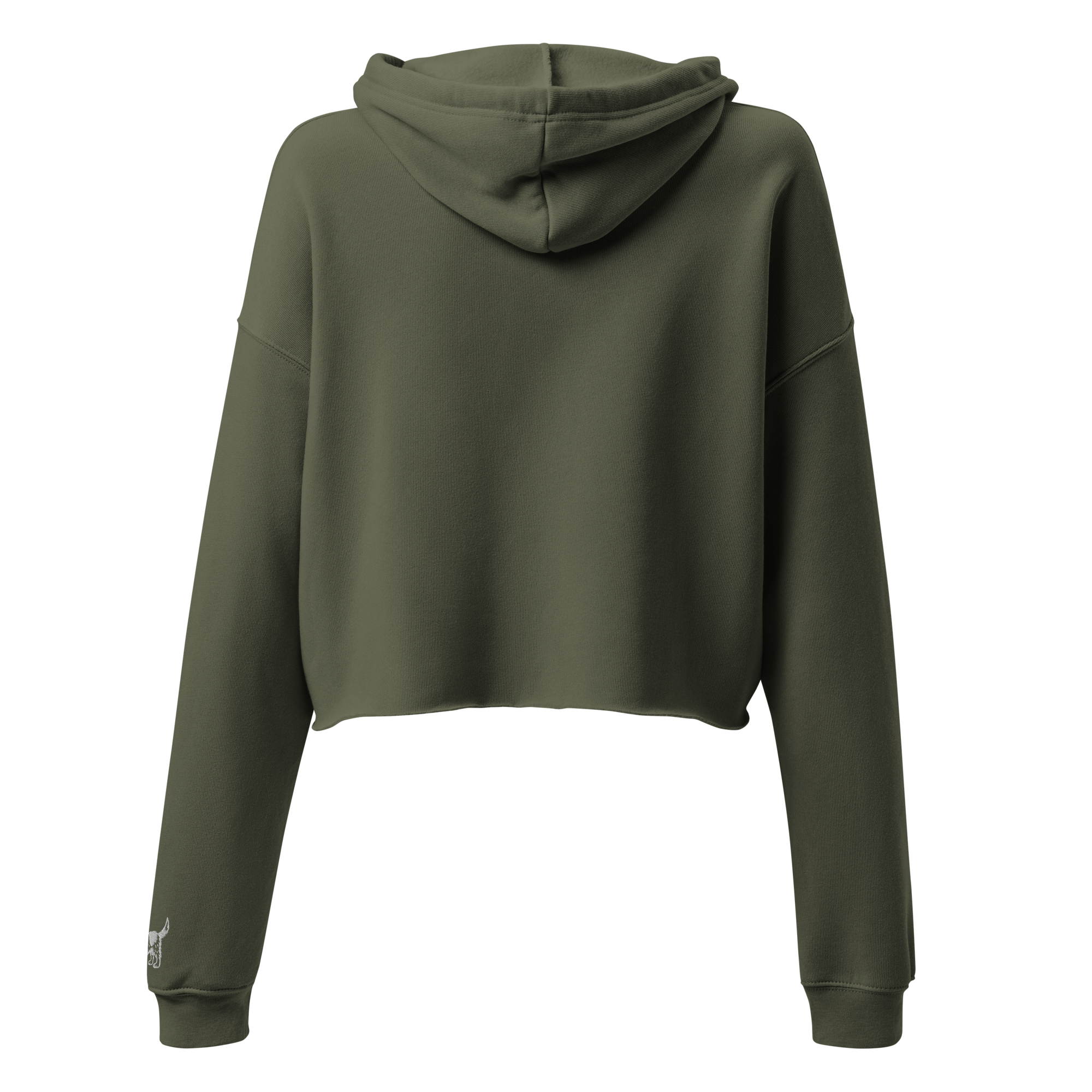 The Standard (Green/White) - Women's Crop Hooded Sweatshirt | Embroidered