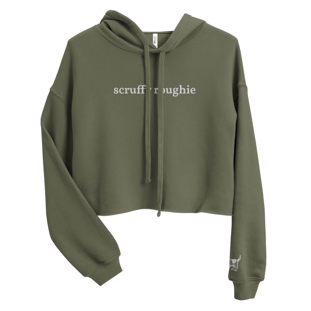 The Standard (Green/White) - Women's Crop Hooded Sweatshirt | Embroidered