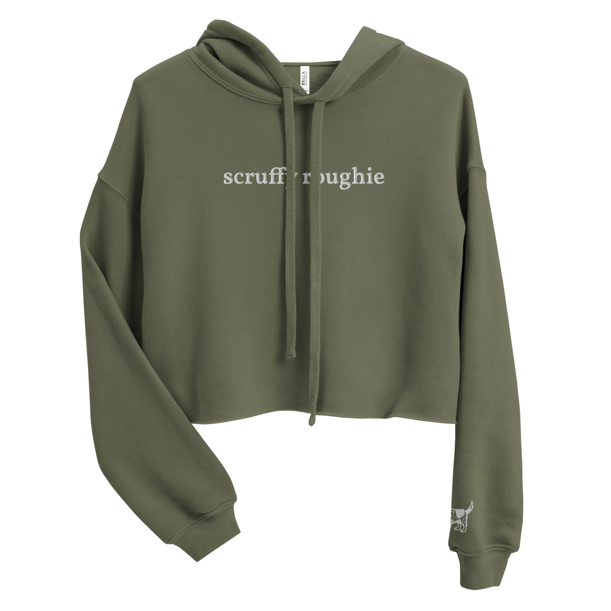 The Standard (Green/White) - Women's Crop Hooded Sweatshirt | Embroidered