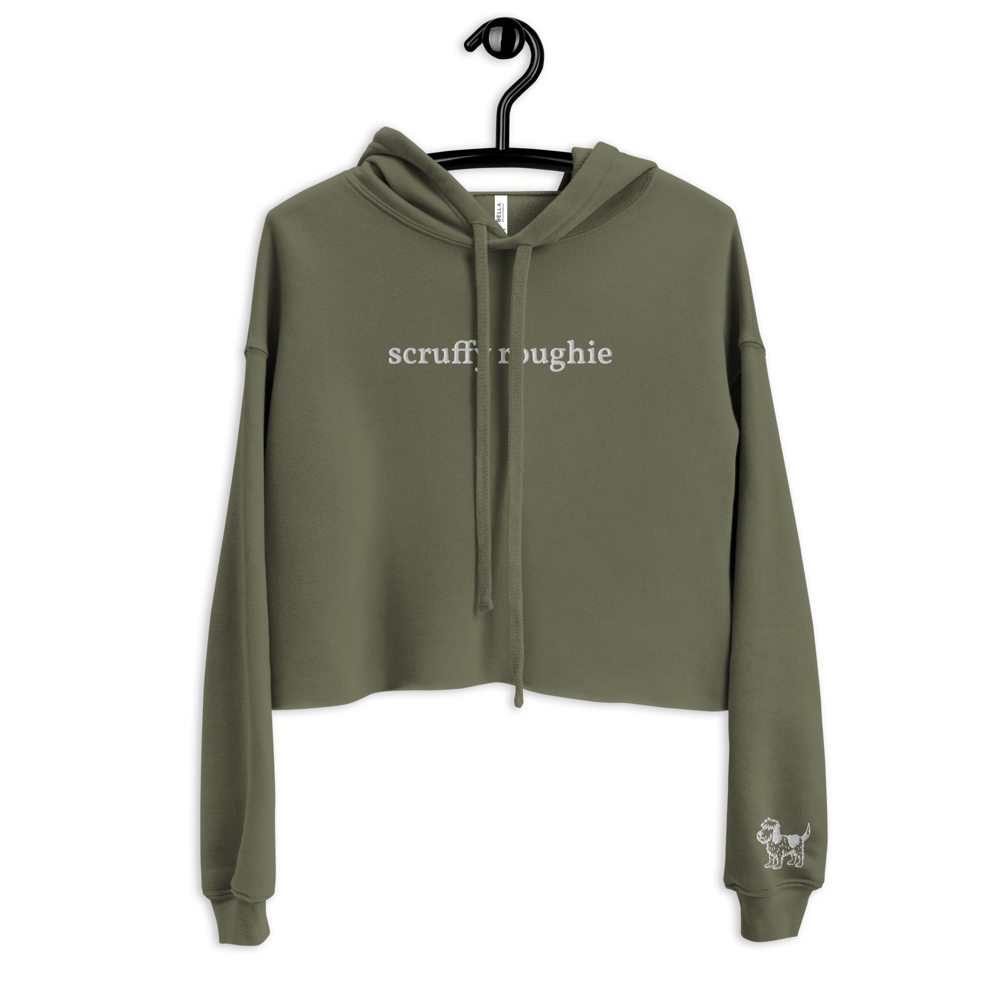 The Standard (Green/White) - Women's Crop Hooded Sweatshirt | Embroidered
