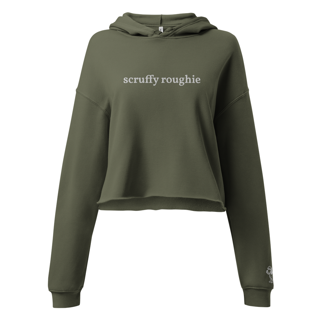 The Standard (Green/White) - Women's Crop Hooded Sweatshirt | Embroidered