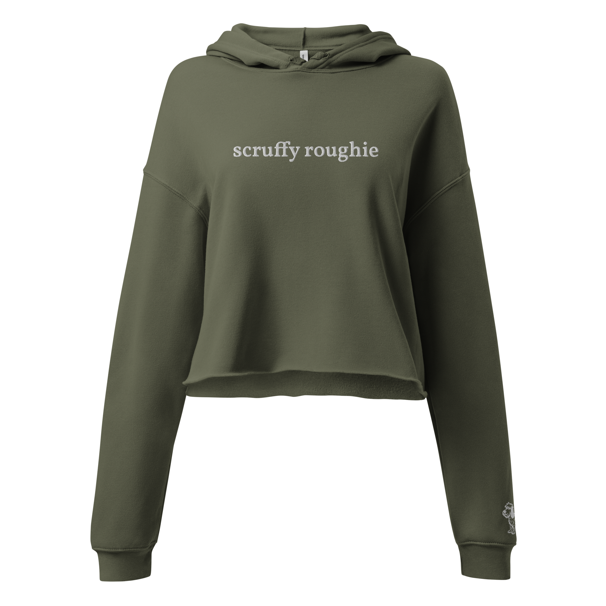 The Standard (Green/White) - Women's Crop Hooded Sweatshirt | Embroidered